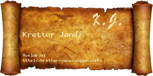 Kretter Jenő névjegykártya