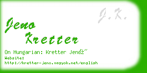 jeno kretter business card